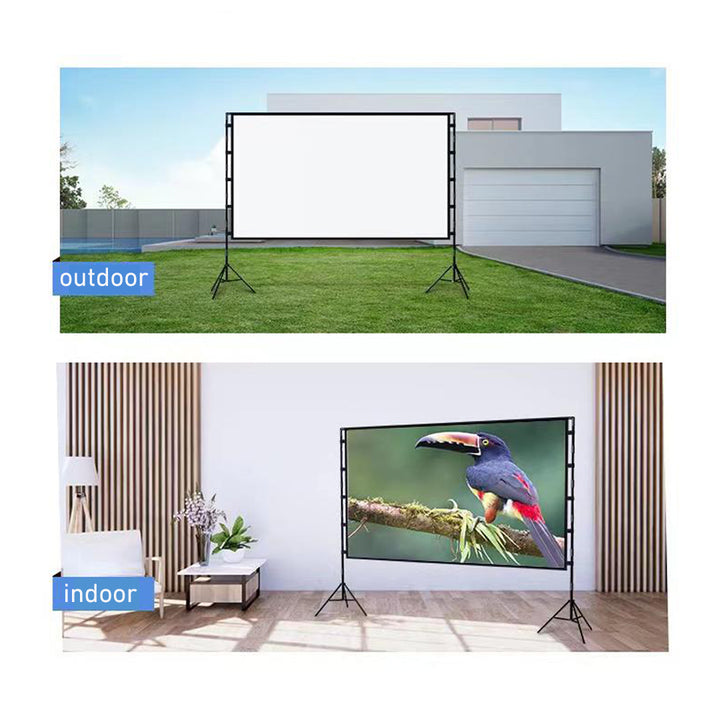 Portable Projector Screen with Stand Lightweight Foldable and Washable with a Bag (100 - 120 inches)  