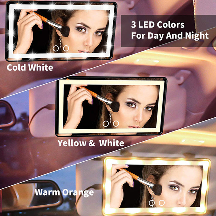 Ultra-thin Adjustable Car LED Light Makeup Mirror Fits Most Cars