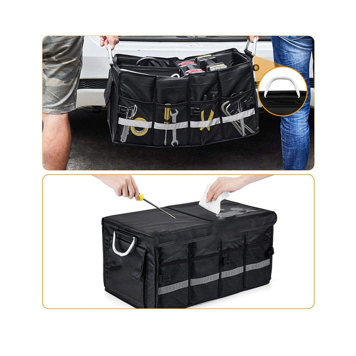 Durable Waterproof Foldable adjustable Car Storage Organizer with with removable lid