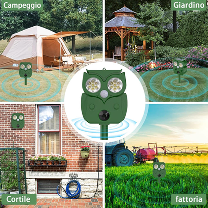 Solar Powered Waterproof Ultrasonic Rats & Animals Repellent with Motion Sensor and Flashing Light