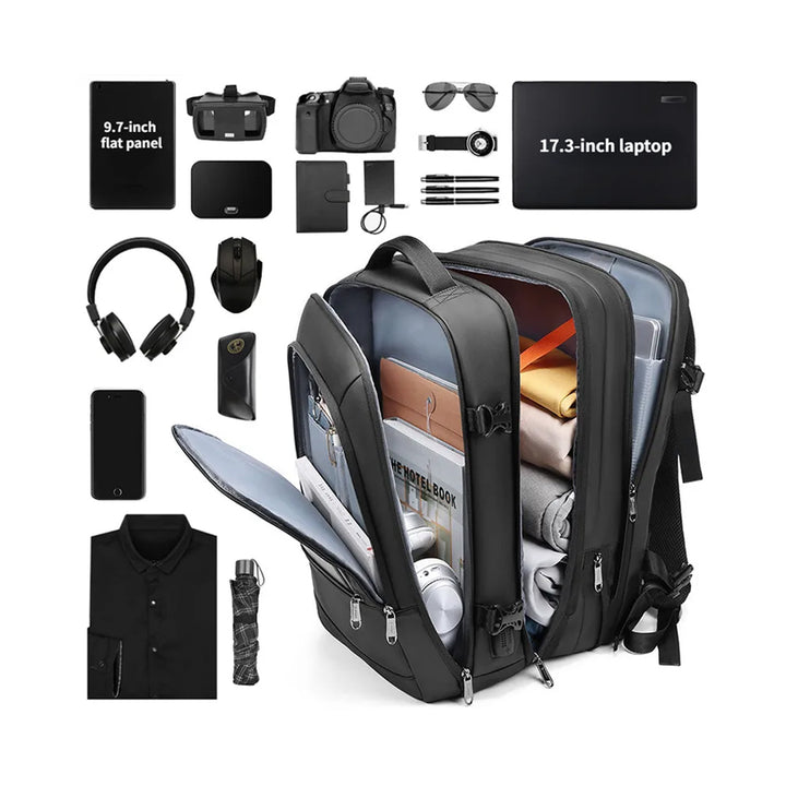 POSO PS-660 Large Expandable Waterproof Anti-Theft Backpack Bag With USB Charging Port