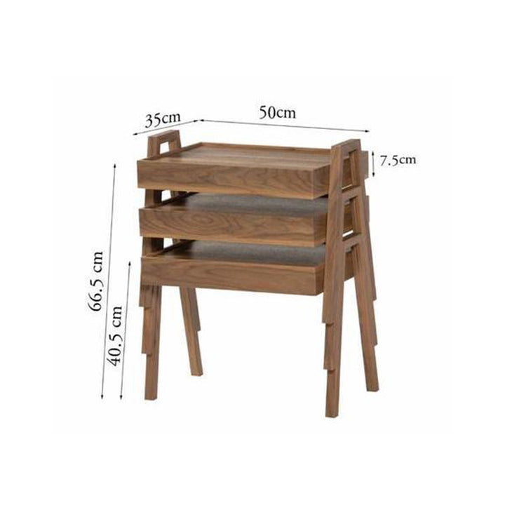 Versatile 3-Piece Wooden Rectangular (Turkish) Nesting Table Set