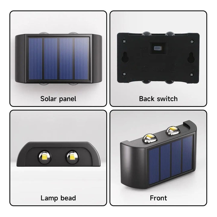 Waterproof LED Outdoor Solar Wall Light Up and Down Lighting for Your Garden 