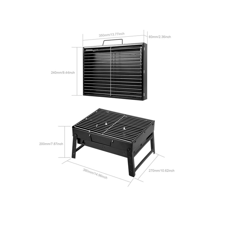 Portable Barbecue Small Foldable Household Table Charcoal Barbecue with Stainless Steel Grill