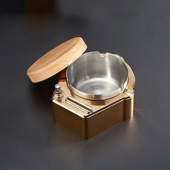 Practical Multifunctional Ashtray With Refillable Lighter High-quality Classic Design 