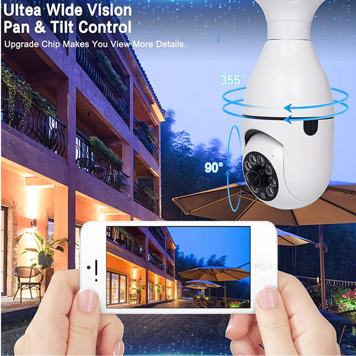 E27 bulb base 5G Wireless Panoramic WiFi Camera HD 1080P With Night Vision and Motion Sensor