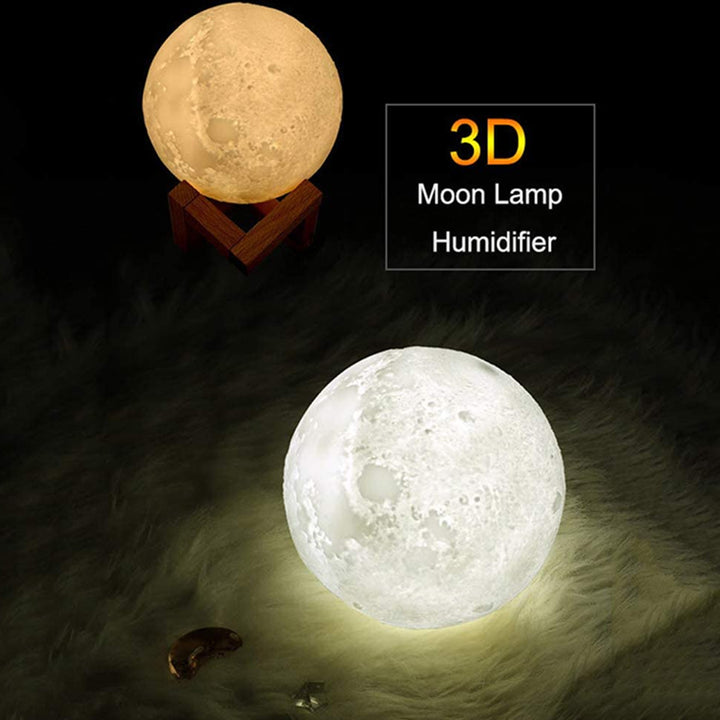 880Ml Air Humidifier 3D Moon with LED Lighting Ultrasonic and a Distinctive Decoration 