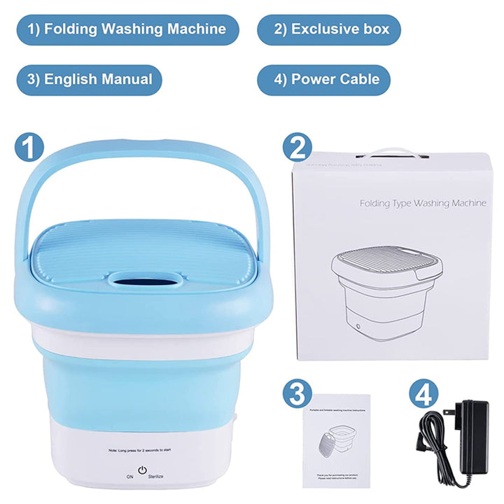 Mini Foldable Automatic Washing Machine for Travel and Trips