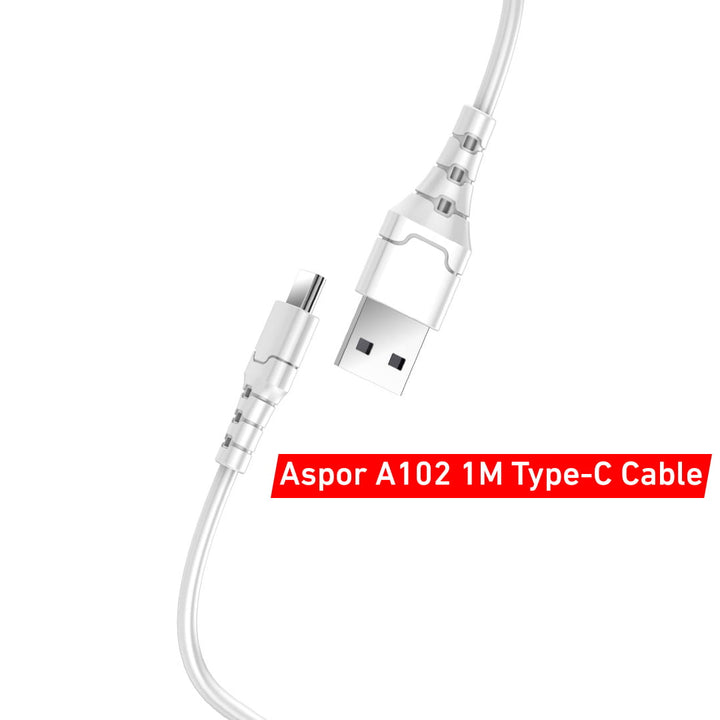 2 Aspor A101 iPhone Lightning Cables + 1 Aspor A102 Type-C Cable