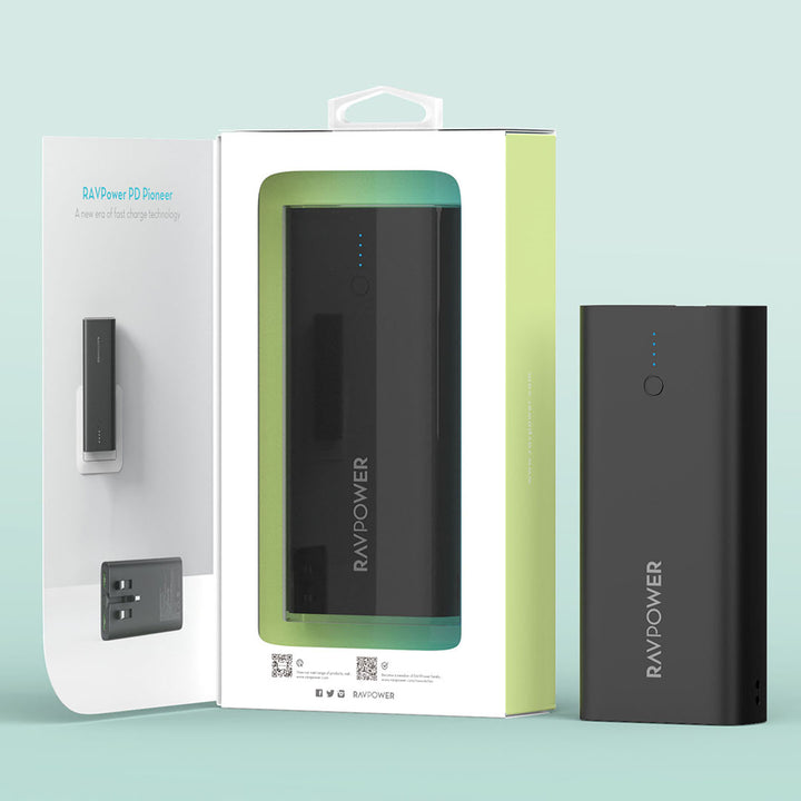 RAVPOWER 2 in 1 Power Bank and Charger Multiport 2USB-A QC and 1 PD with LED Indicator 10000mAh - RP-PB243
