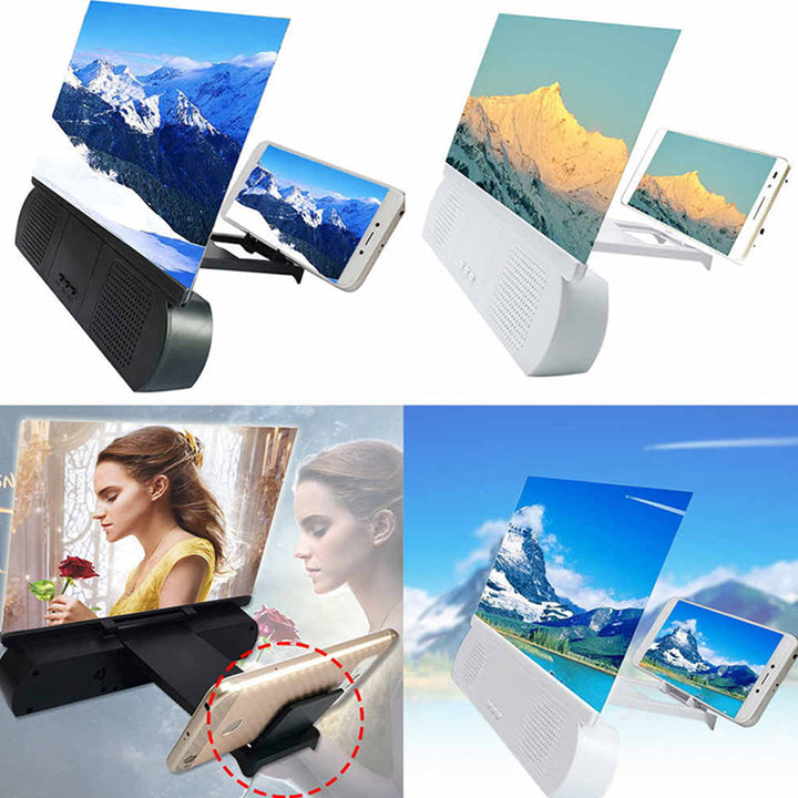 F9 10 inch Universal Mobile Phone Screen Amplifier HD Video Amplifier with Silicone Stand & Bluetooth Speaker