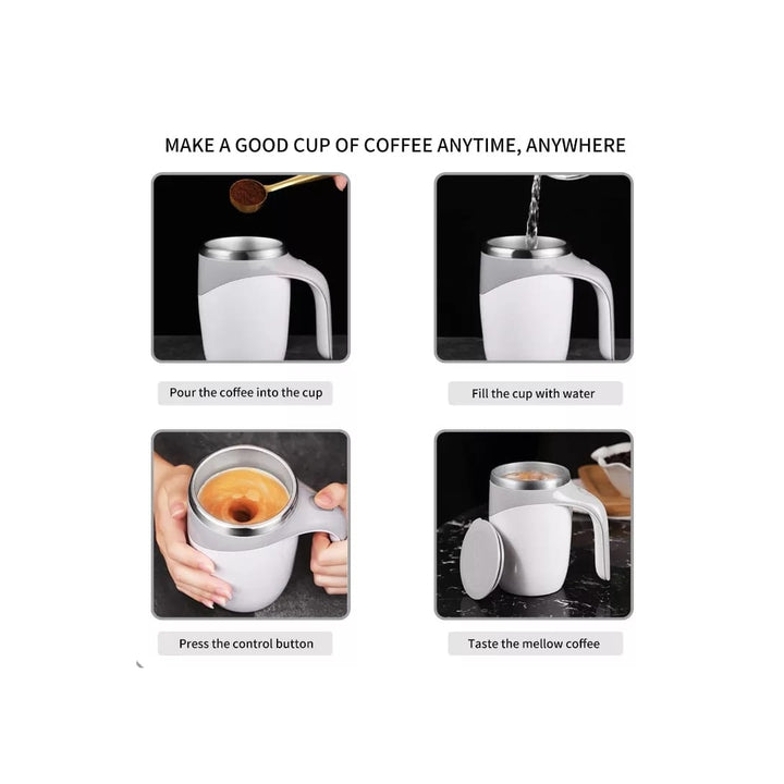 Automatic Magnetic Self Stirring Stainless Steel Coffee Mug