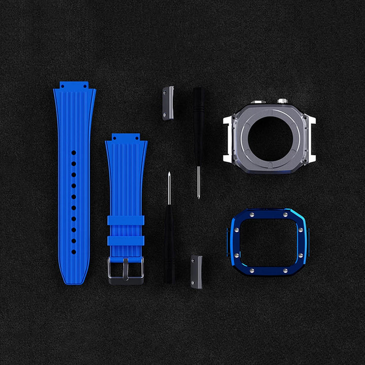 Luxury Modification Kit for Apple Watch Case Band Rubber Strap Accessories for IWatch Series 7 6 SE 5 4 