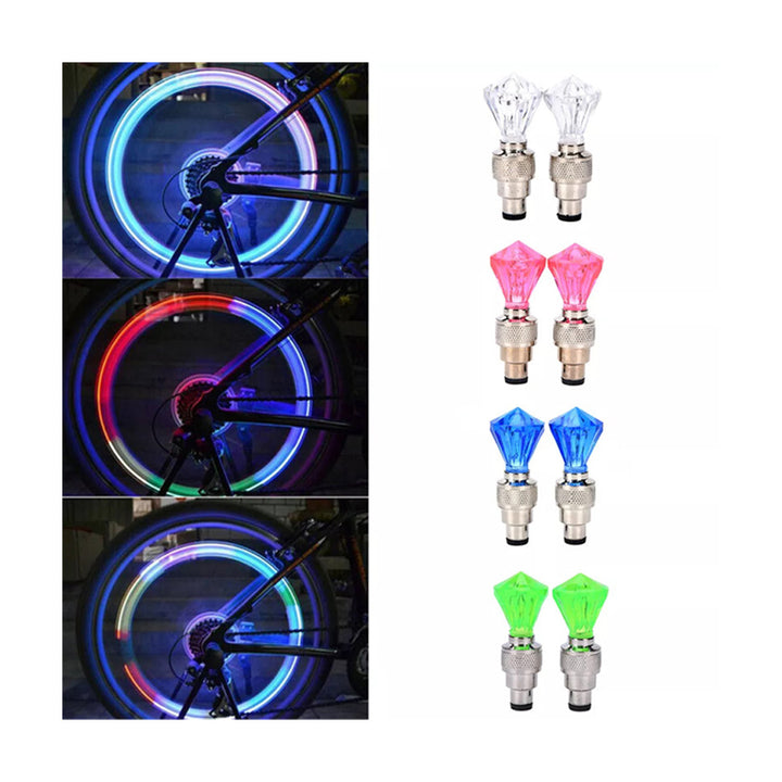 Set Of 2 Diamond Shape Car Tyre LED Lights with Motion Sensor Multicolor light