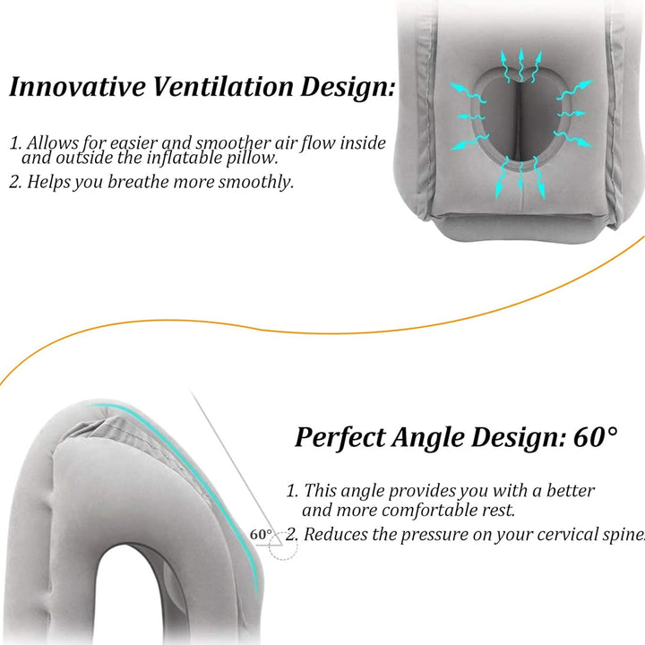 Inflatable Travel Pillow Neck and Head Support Pillow for Women and Men