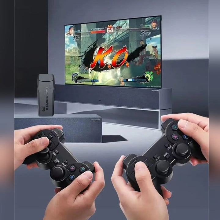 Mini 4K Classic Game Stick Console with Dual 2.4G Wireless Controllers