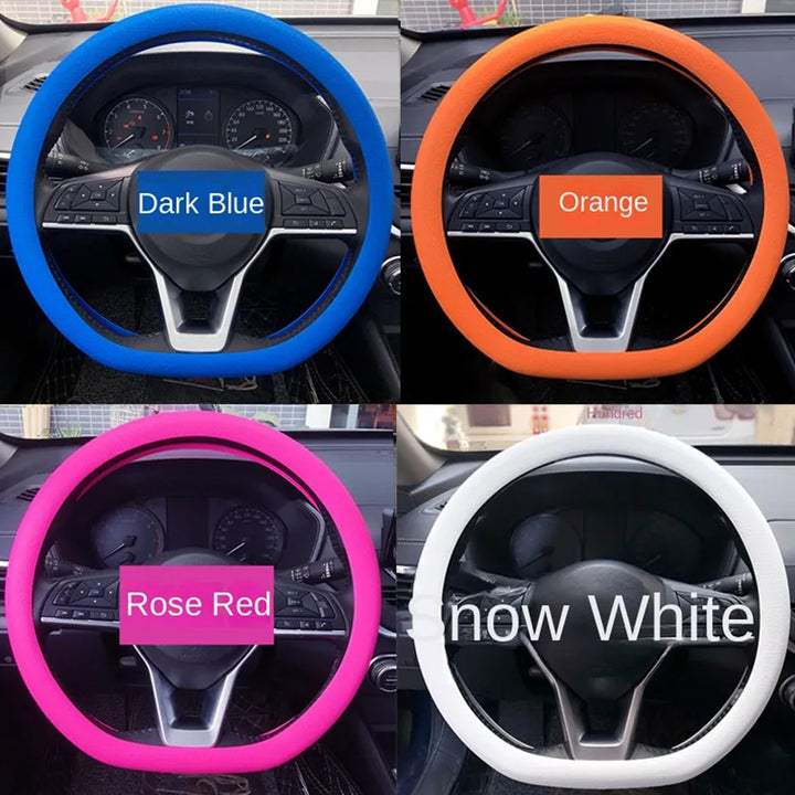 Interior Car Silicone Steering Wheel Cover Heat-Resistant Corrosion-Resistant and Non-Slip