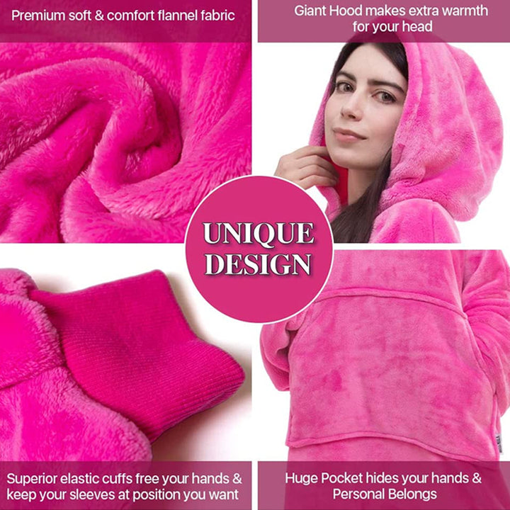 Hoodie Plush Oversize Fleece is Super Soft and Quilted in Warmth  