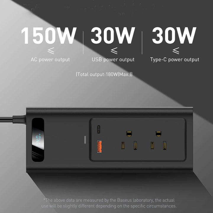 Baseus 150W Car Inverter DC 12V to AC 110V Auto Power Inverter Dual Port Fast Charging Car Power Station