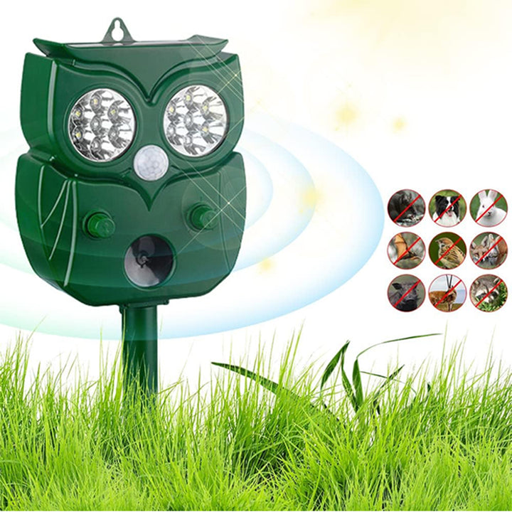 Solar Powered Waterproof Ultrasonic Rats & Animals Repellent with Motion Sensor and Flashing Light