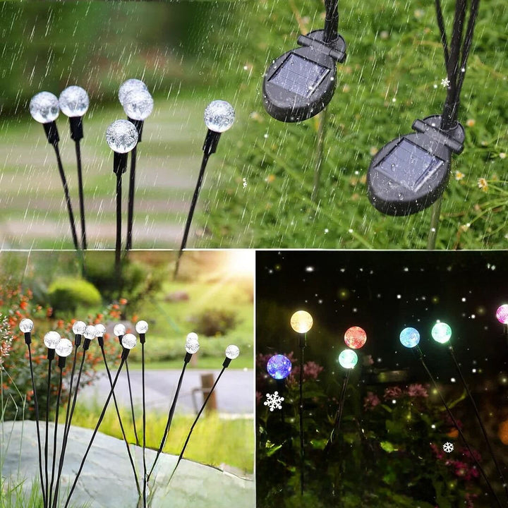 6 LED Solar Powered Light Adjustable Crystal Ball Waterproof Garden Decoration Light 