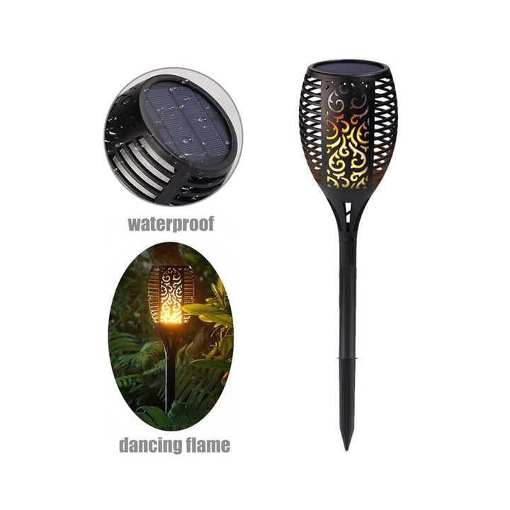 Solar Garden Torch Flame Light Outdoor 96 Led Tiki Torches With Flickering Flame