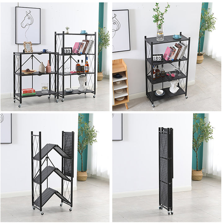 Carbon steel folding removable Multi-tier (3 Layers & 4 Layers) storage rack shelf