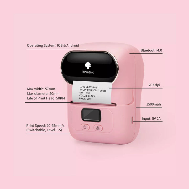 Label Printer- Portable Mini Bluetooth Thermal Label Maker