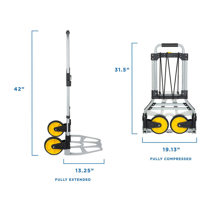 Folding Heavy Duty Luggage Trolley with Rubber Handle and Wheels