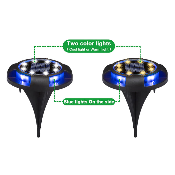 4 Pack 12 LED Lights Solar Ground Lights Outdoor Waterproof