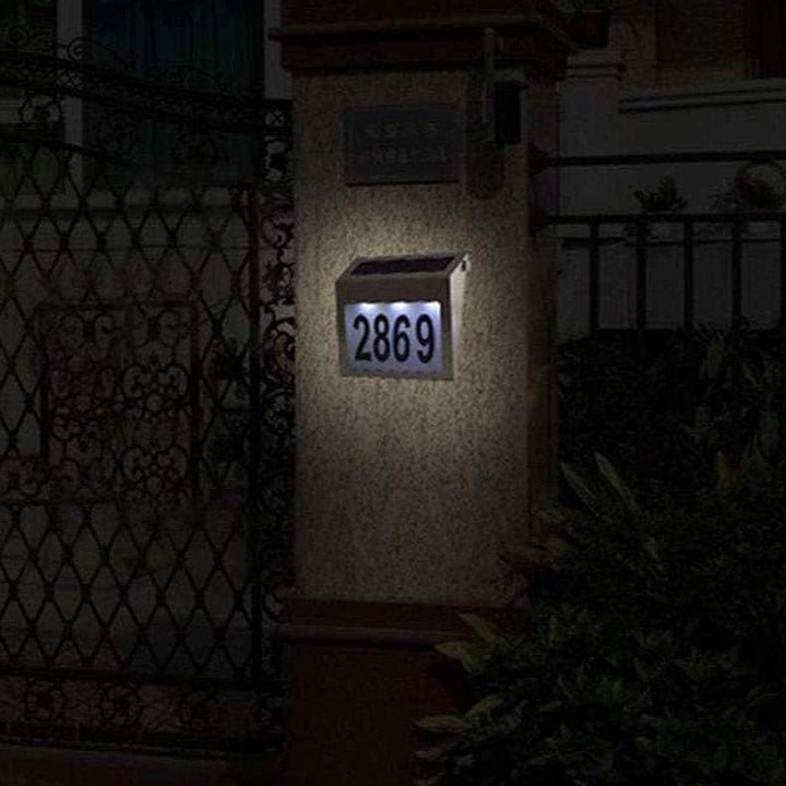 Solar Powered LED Lamp Designed to Illuminate Your House Number Waterproof