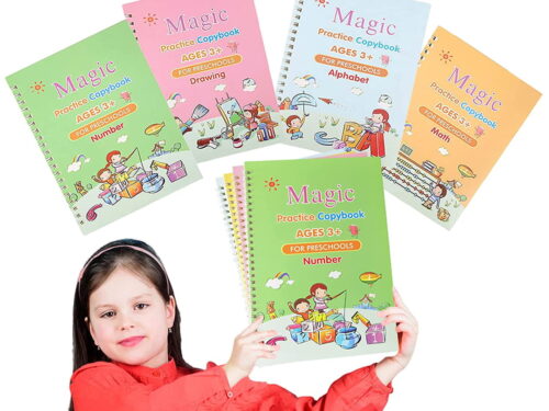 Set of 4 Magic Practice Copybook for Kids Magic Calligraphy
