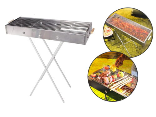 Stainless Steel Foldable Portable Barbecue Grill Holder