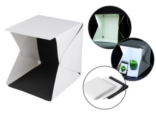 Portable Mini Photo Studio Box 30x30 Photography Backdrop built-in Light Photo Box