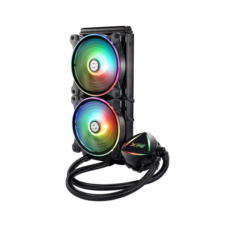 XPG EPS LEVANTE 240 Addressable RGB CPU Liquid Cooler, 240mm Radiator, Dual 120mm ARGB Lighting Fans