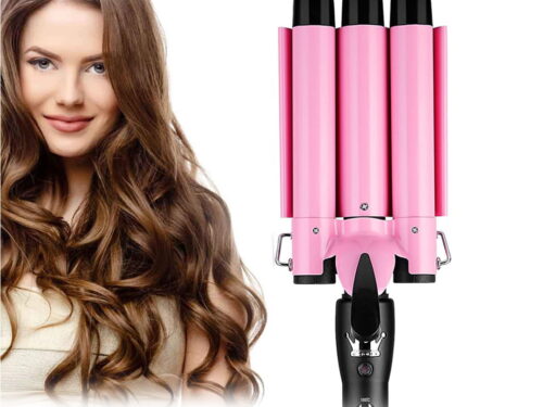 Portable Three-Cylinder Hair Straightener with Adjustable Temperature Waves