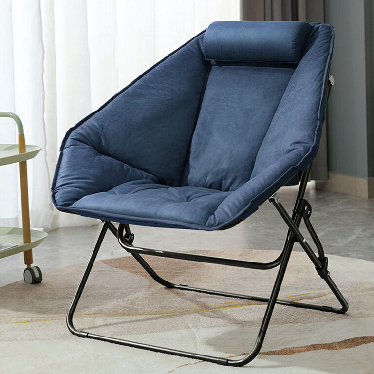 Soft Velvet Folding Hexagonal Chair with Two Frames