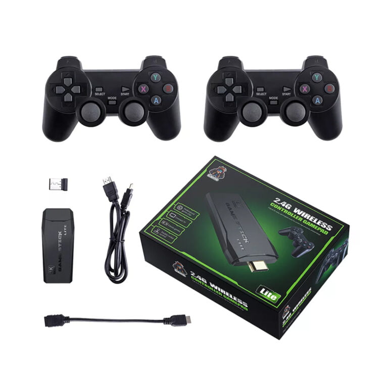 Mini 4K Classic Game Stick Console with Dual 2.4G Wireless Controllers