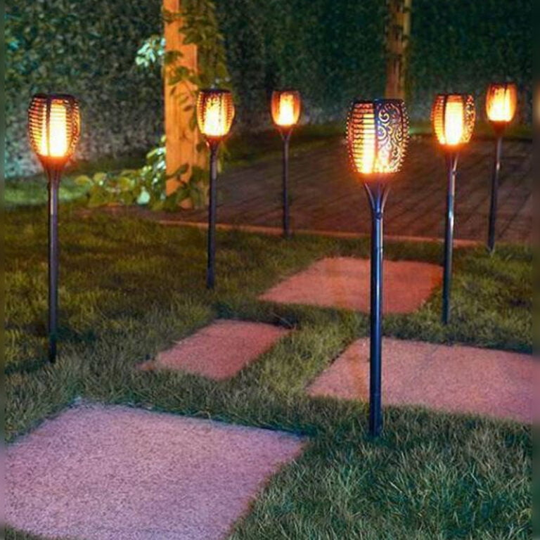 Solar Garden Torch Flame Light Outdoor 96 Led Tiki Torches With Flickering Flame