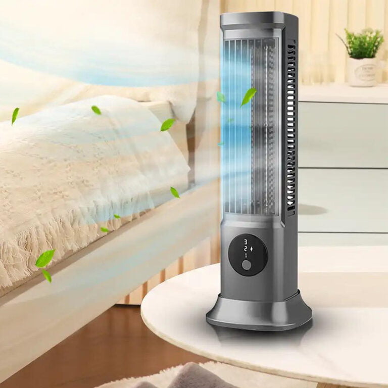 Portable Air Streamlined Tower Fan with 3 Speeds, Table Fan, Bladeless Design