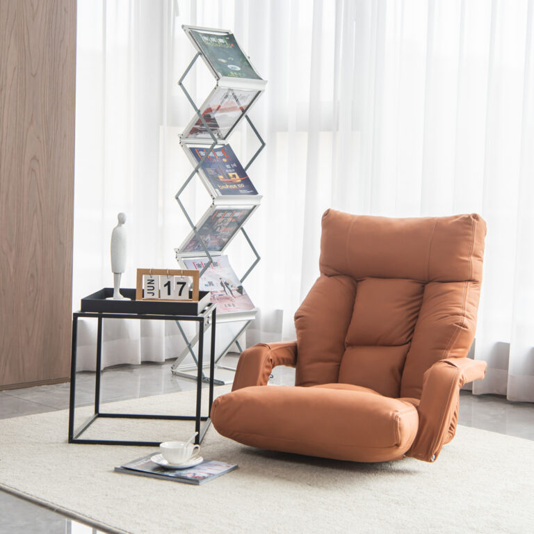 Adjustable Floor Folding Recliner Chair with Armrest