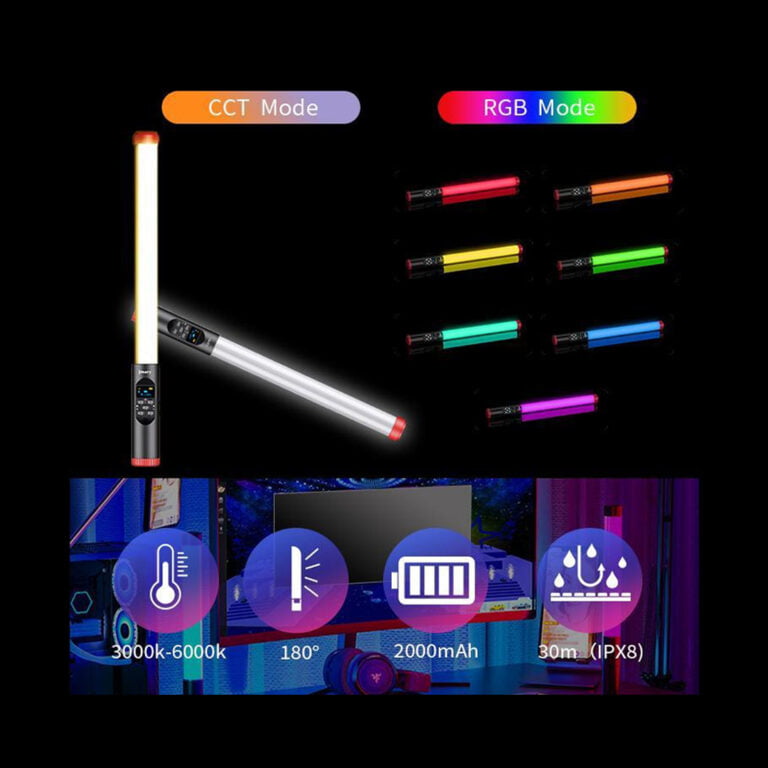 Jmary FM-128 RGB LED Light Wand Waterproof Lighting Bar