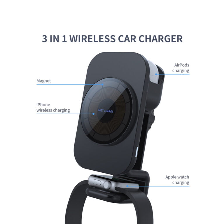 3 in 1 Magnetic Wireless Car Charger for Phone/Watch/AirPods
