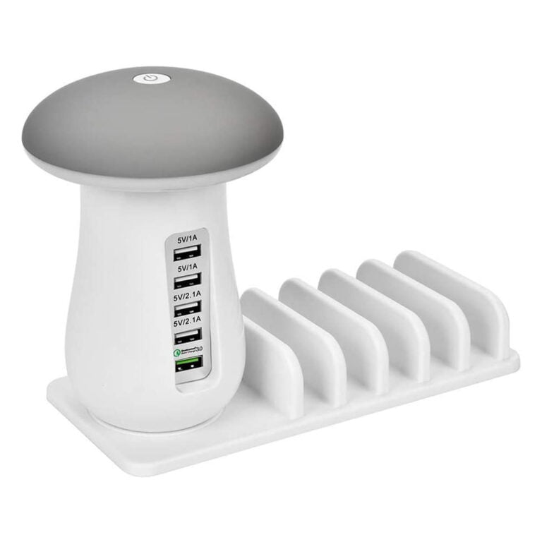 Mushroom Light Desktop Charging Station 5 USB Port 3.0 Fast Charging