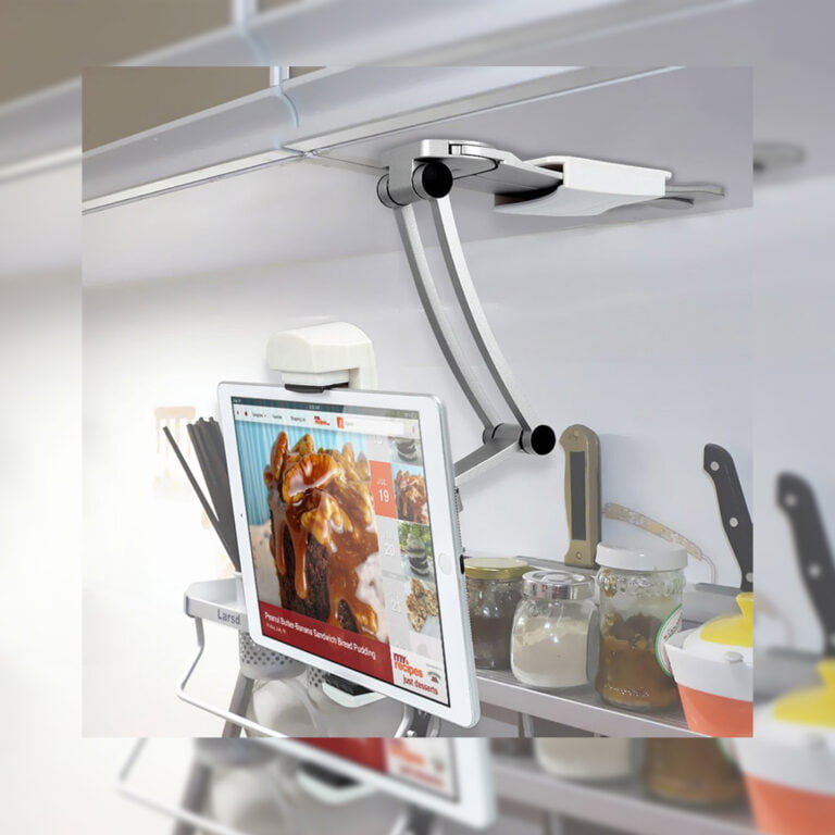 2-in-1 Kitchen Universal Tablet Holder Wall Mount Stand for 7-12.9 Inch Tablets