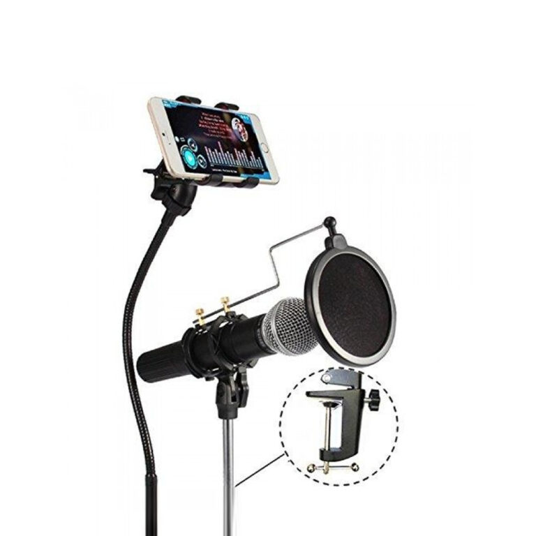 3 in 1 Proffessional Tripod Microphone & Phone Stand (Floor Type) Support With Angle Adjustment