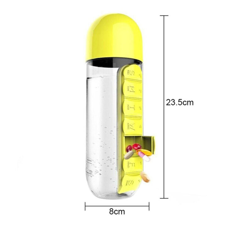 Pill & Vitamin Organizer Water Bottle - Assorted Colors