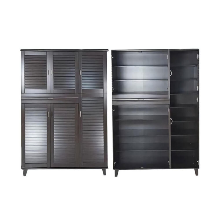 Large Shoe Cabinet 6 Doors and Drawer High-Quality Wood