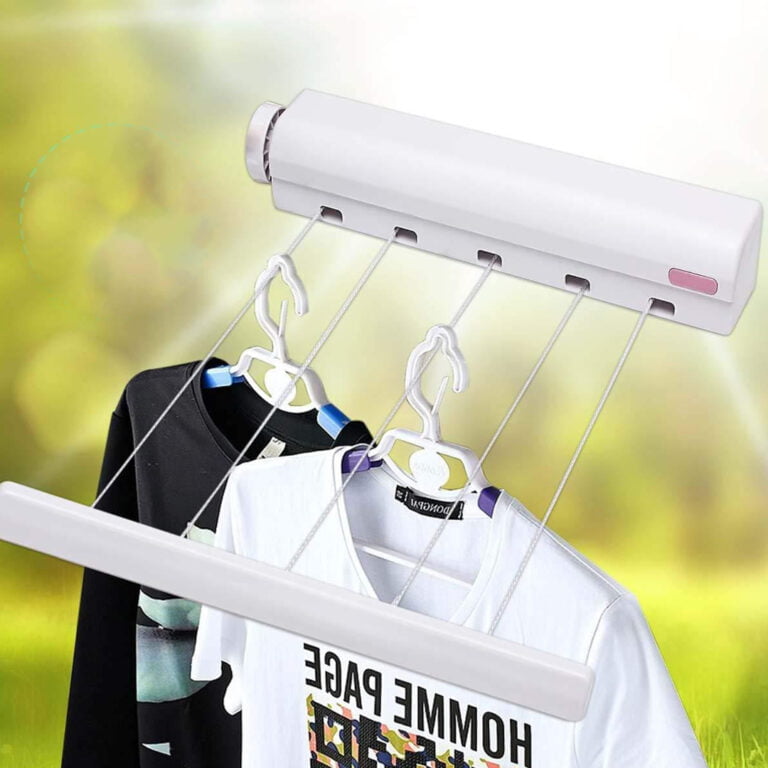 Clothes 4-Line Rack Wall Clothing Hanger Washing Rope