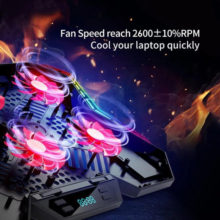 COOLCOLD K40 RGB Laptop Cooler 6-Fan Cooling Stand